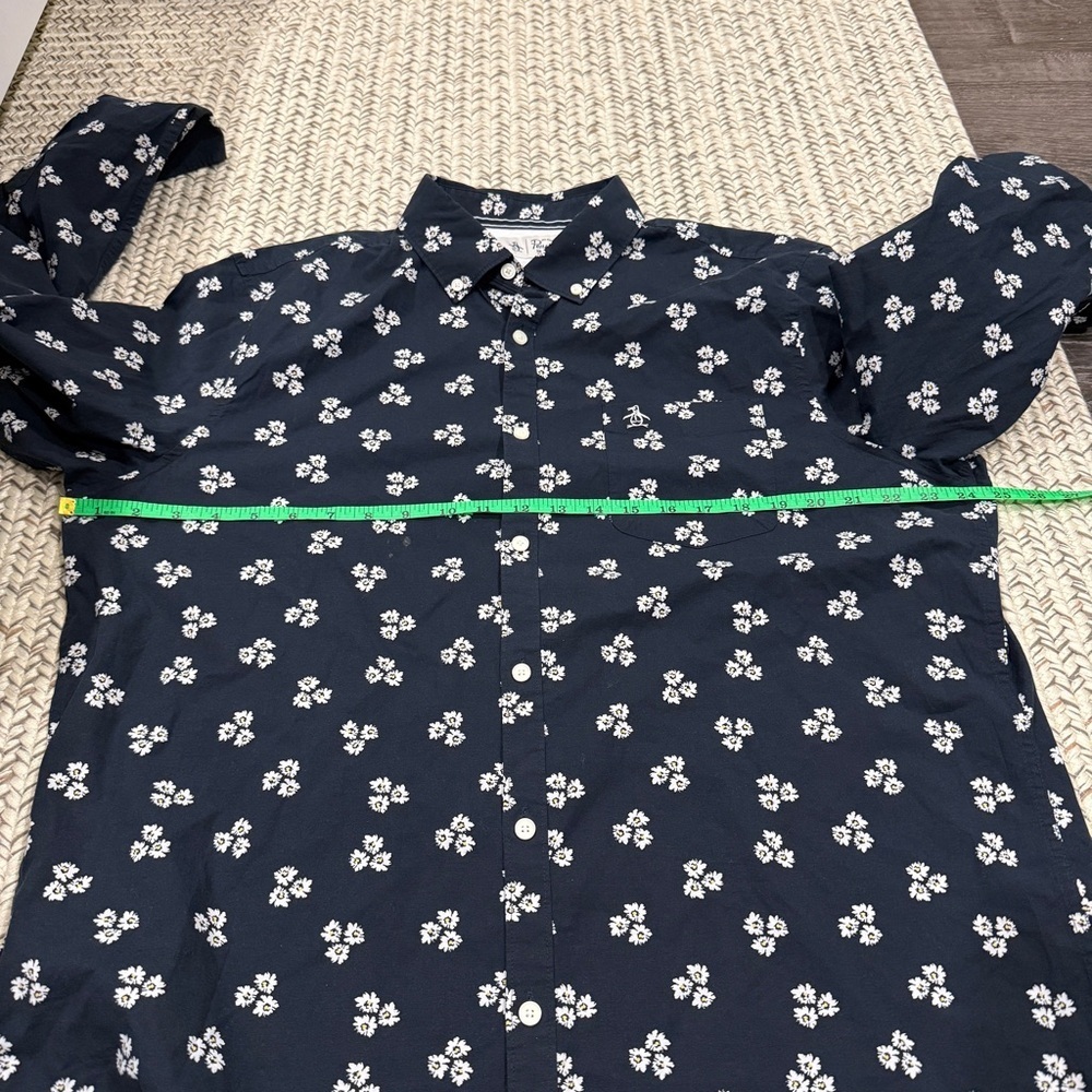An Original Penguin by Munsingwear Blue Flower Button Down Long Sleeve - Picture 11 of 13